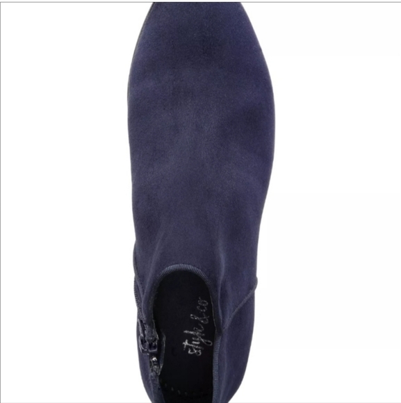 Style & Co Wileyy Round Toe Ankle Fashion Boots Blue  -Wide - Picture 3 of 7
